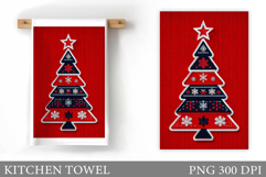 Christmas Tree Kitchen Towel. Christmas Kitchen Towel Design Product Image 1