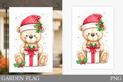 Christmas Bear Garden Flag. Christmas Garden Flag Design Product Image 1