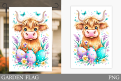 Easter Cow Garden Flag. Easter Garden Flag Sublimation Product Image 1