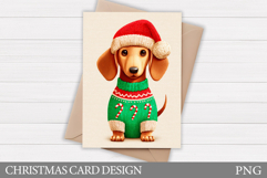Christmas Card Design. Christmas Dog Card Printable Product Image 1