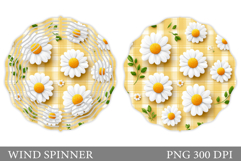 Daisy Flowers Wind Spinner. Floral Wind Spinner Design Product Image 1