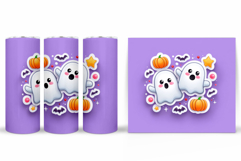 Cute Ghost Tumbler Sublimation. Halloween Tumbler Design Product Image 2