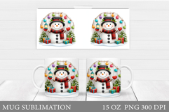 Cute Snowman Mug Design. Christmas Mug Sublimation Product Image 1
