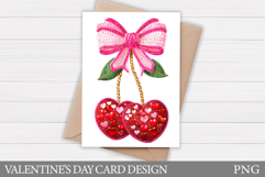 Valentines Cherry Card Printable. Valentines Card Design Product Image 1