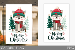 Christmas Wolf Garden Flag. Christmas Garden Flag Design Product Image 1