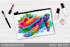 Turtle Cosmetics Bag Design. Sea Turtle Makeup Pouch Product Image 1
