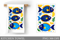 Fish Kitchen Towel Design. Fish Sublimation Product Image 1