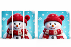 Cute Snowman Tumbler. Christmas Snowman Tumbler Sublimation Product Image 2