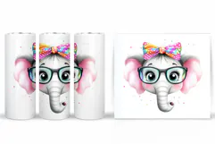 Cute Elephant Tumbler Design. Funny Elephant Tumbler Wrap Product Image 2