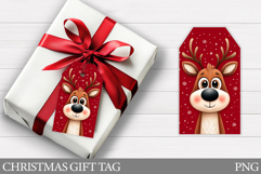 Cute Deer Gift Tag Printable. Christmas Gift Tag Design Product Image 1