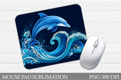 Dolphin Mouse Pad Design. Sea Mouse Pad Sublimation Product Image 1