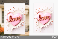 Valentine Garden Flag Design. Valentines Heart Garden Flag Product Image 1