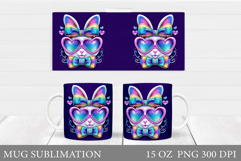 Cute Bunny Mug Design. Cute Bunny Sublimation Product Image 1