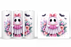 Cute Ghost Tumbler Design. Cute Ghost Sublimation Product Image 2