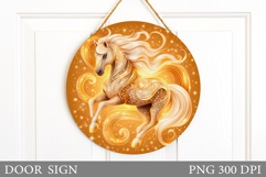Horse Door Sign Design. Horse Sublimation Product Image 1