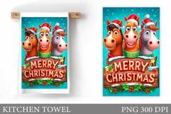 Cute Horse Kitchen Towel. Christmas Kitchen Towel Design Product Image 1
