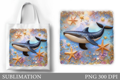 Whale Sublimation. Whale Tote Bag Sublimation Product Image 1