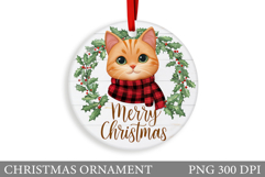 Cute Cat Christmas Ornament. Winter Cat Christmas Ornament Product Image 1