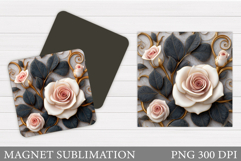 Roses Magnet Sublimation. Roses Sublimation Product Image 1