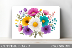 Wildflowers Cutting Board. Flowers Cutting Board Sublimation Product Image 1
