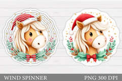 Christmas Horse Wind Spinner. Christmas Wind Spinner Design Product Image 1