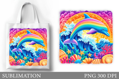 Dolphin Tote Bag Sublimation. Sea Sublimation Product Image 1