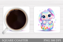 Easter Bunny Coaster Design. Easter Coaster Sublimation Product Image 1