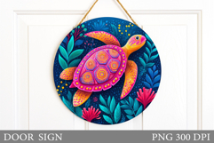 Sea Turtle Door Sign Design. Turtle Sublimation Product Image 1