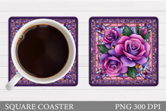 Roses Coaster Design. Roses Sublimation Product Image 1