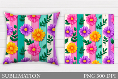 Flowers Pillow Design. Floral Pillow Sublimation Product Image 1