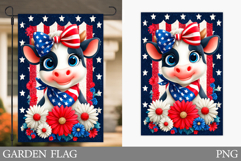 Patriotic Cow Garden Flag. Patriotic Garden Flag Sublimation Product Image 1