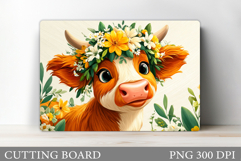 Cute Cow Cutting Board Design. Cow Sublimation Product Image 1