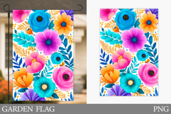 Flowers Garden Flag Sublimation. Floral Garden Flag Design Product Image 1