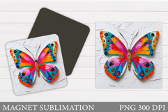 Butterfly Flowers Sublimation. Butterfly Magnet Sublimation Product Image 1