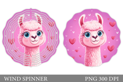 Valentines Lama Wind Spinner. Valentines Wind Spinner Design Product Image 1