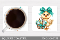 Easter Chick Coaster Design. Easter Coaster Sublimation Product Image 1