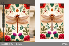 Dragonfly Garden Flag Design. Summer Garden Flag Sublimation Product Image 1