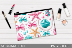 Starfish Makeup Bag Design. Seashell Makeup Bag Sublimation Product Image 1