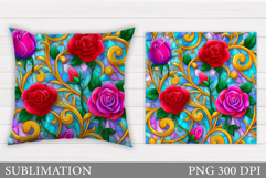 Roses Pillow Sublimation. Flowers Sublimation Product Image 1
