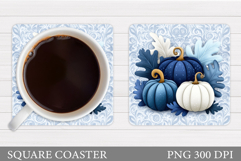 Fall Pumpkin Coaster Design. Fall Pumpkin Sublimation Product Image 1