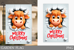 Christmas Cow Garden Flag. Christmas Garden Flag Design Product Image 1