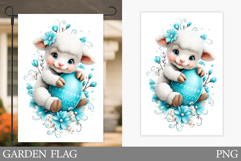 Easter Lamb Garden Flag. Easter Garden Flag Sublimation Product Image 1