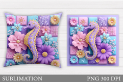 Seahorse Pillow Sublimation. Seahorse Sublimation Product Image 1
