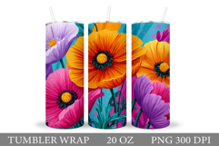 Floral Tumbler Design. Flowers Tumbler Sublimation Product Image 1