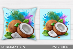 Coconut Pillow Design. Coconut Sublimation Product Image 1