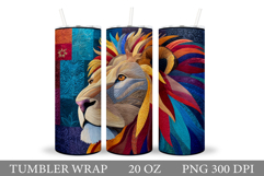 Lion Tumbler Wrap Design. Lion Tumbler Wrap Sublimation Product Image 1