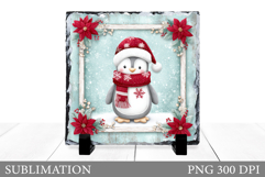 Christmas Penguin Slate Design. Cute Penguin Sublimation Product Image 1