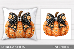 Fall Pumpkin Pillow Design. Pumpkin Sublimation Product Image 1