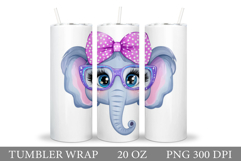 Cute Elephant Tumbler Design. Funny Elephant Tumbler Wrap Product Image 1