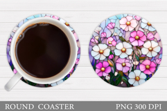 Wildflowers Coaster Design. Flowers Coaster Sublimation Product Image 1